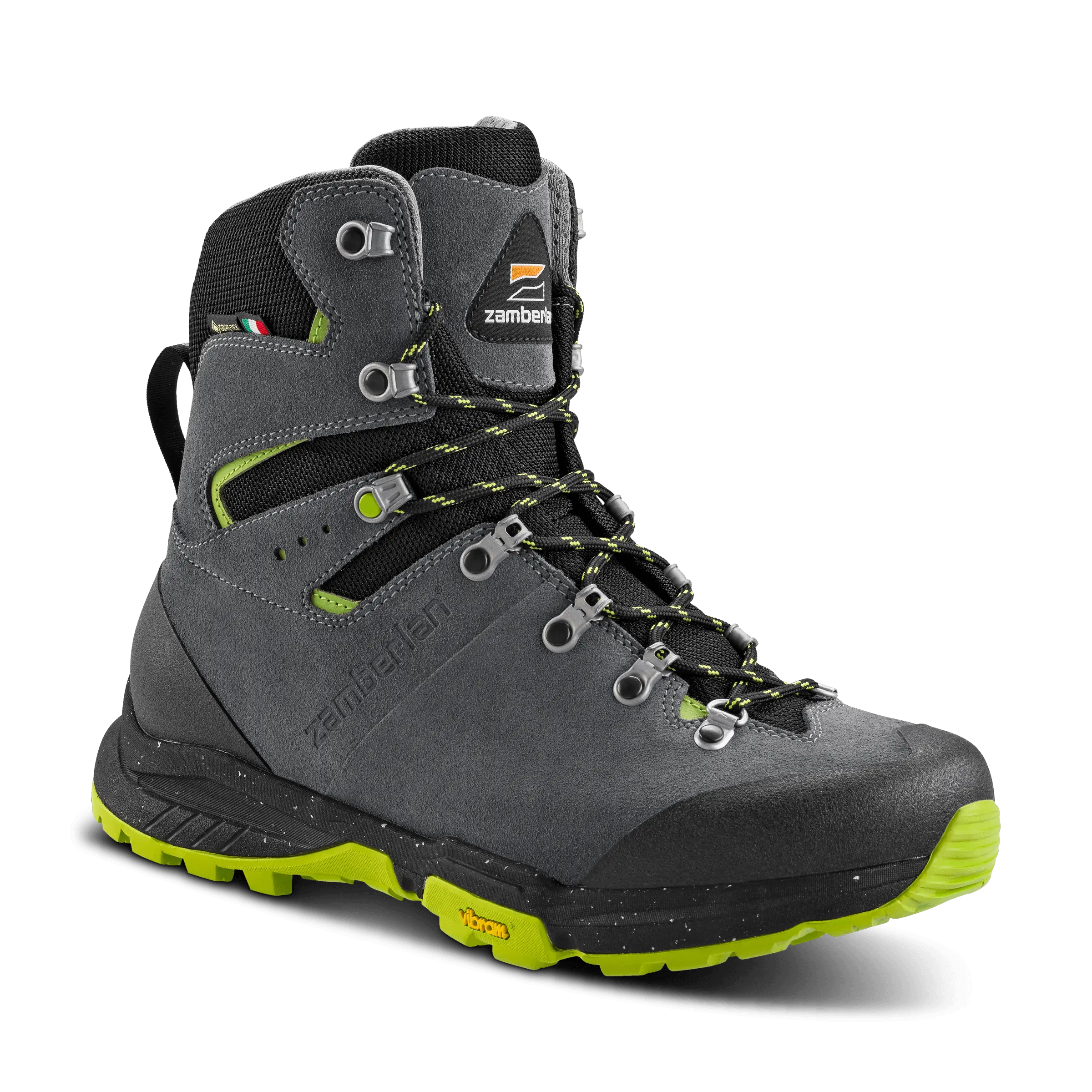 Zamberlan Thunder Pro GTX - men's hiking and backpacking boots in grey/lime