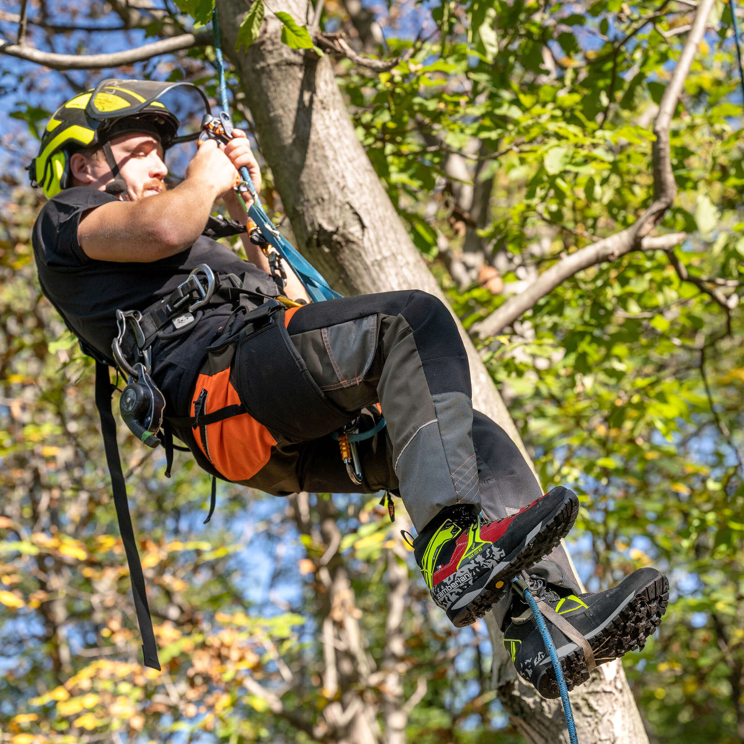 TREELOGY GTX - Red/Yellow | Men's Arborist Climbing Boots