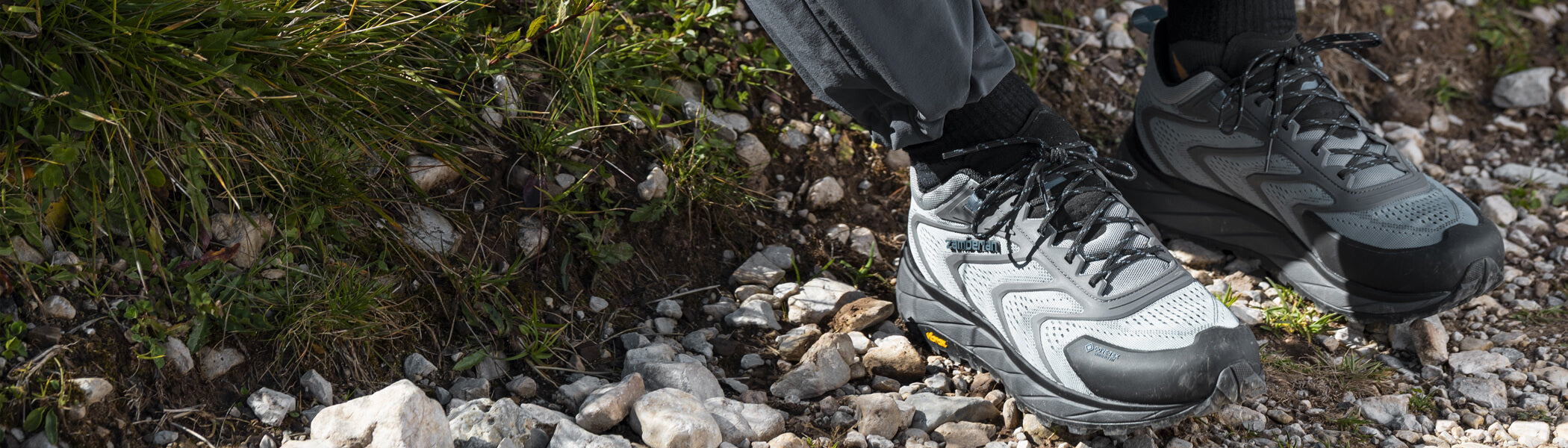 Zamberlan Exotrail GTX hiking shoes in grey-sky. 